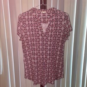 Women's Red Patterned Top